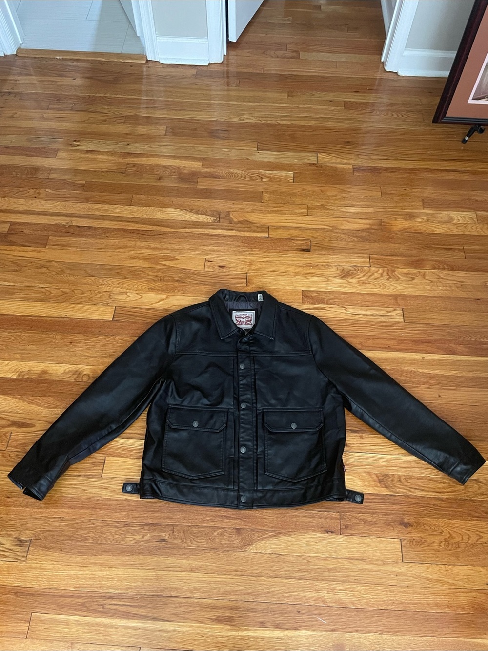 Levi's Black Bomber-Style Leather Jacket